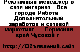 Рекламный менеджер в сети интернет - Все города Работа » Дополнительный заработок и сетевой маркетинг   . Пермский край,Чусовой г.